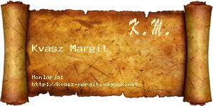 Kvasz Margit névjegykártya